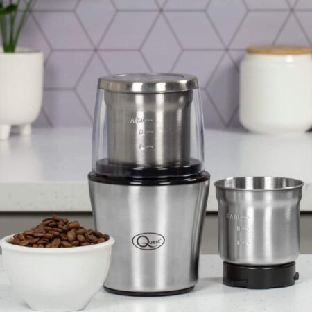 Quest Coffee Grinder Nut And Spice Grinder In Stainless Steel 200W Wet And Dry