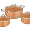 3pcs Aeris Non-Stick Copper Casserole Set