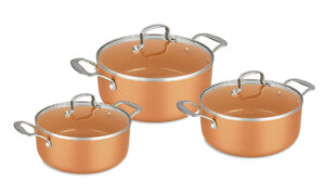 3pcs Aeris Non-Stick Copper Casserole Set