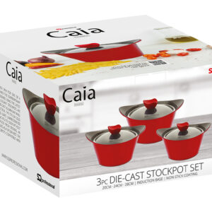 3pcs Sq Caia Die-Cast StockPot Set